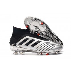 Zapatos de fútbol adidas Predator 19+ FG Plata Negro