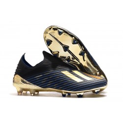 Botas de fútbol Adidas X 19+ FG Negro Azul Oro