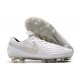 Tacón de Fútbol Nike Tiempo Legend VIII Elite FG Blanco Plationo Gris