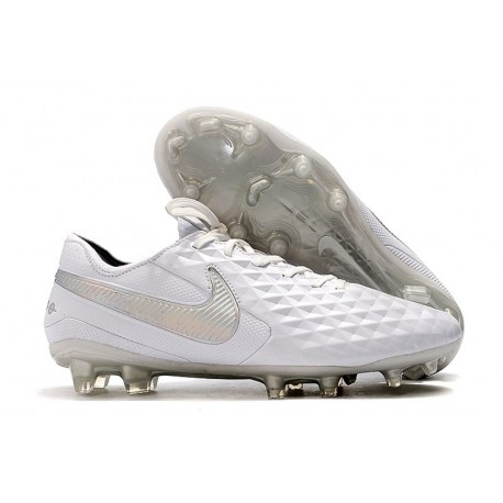 Tacón de Fútbol Nike Tiempo Legend VIII Elite FG Blanco Plationo Gris