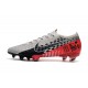 Tacos de Futbol Nike Mercurial Vapor 13 Elite FG NJR Platino Negro Rojo