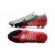 Tacos de Futbol Nike Mercurial Vapor 13 Elite FG NJR Platino Negro Rojo