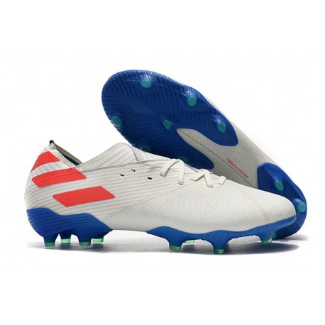 Botas de Futbol adidas Nemeziz 19.1 FG - Blanco Rojo Azul