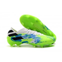 Botas de Futbol adidas Nemeziz 19.1 FG - Blanco Verde Azul