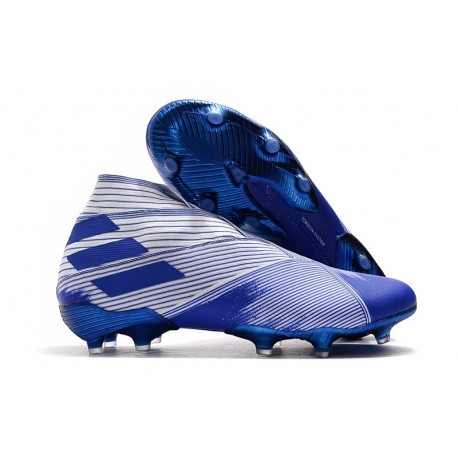 Tacos de Futbol adidas Nemeziz 19+ FG Blanco Azul