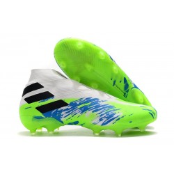 Tacos de Futbol adidas Nemeziz 19+ FG Blanco Verde Negro