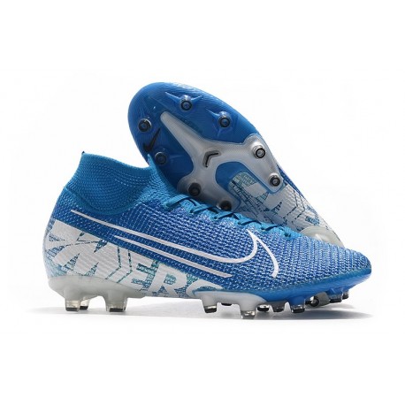 Nike Zapatillas de Futbol Mercurial Superfly VII Elite AG Azul Blanco