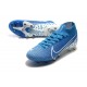 Nike Zapatillas de Futbol Mercurial Superfly VII Elite AG Azul Blanco