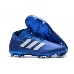 Zapatos de Fútbol adidas Nemeziz 18+ FG - Azul Blanco