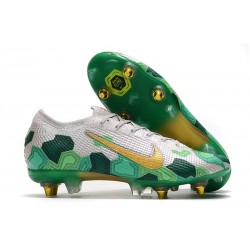 Nike Mercurial Vapor 13 Elite SG-Pro Anti-Clog Mbappe Gris Dorado Verde