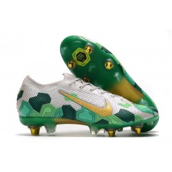 Nike Mercurial Vapor 13 Elite SG-Pro Anti-Clog Mbappe Gris Dorado Verde