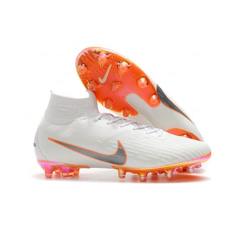 Zapatos de Fútbol Nike Mercurial Superfly 6 Elite AG Blanco Naranja