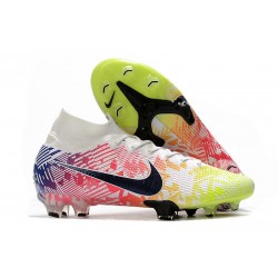 Neymar Nike Mercurial Superfly VII Elite FG Blanco Negro Azul Racer Volt