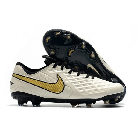 Tacón de Fútbol Nike Tiempo Legend VIII Elite FG Blanco Oro Negro