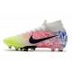 Nike Neymar Blanco Negro Azul Volt Mercurial Superfly VII Elite AG