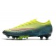 Botas Nike Mercurial Vapor 13 Elite AG-PRO Lemon Venom Negro Verde