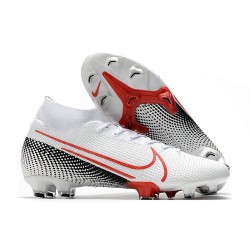 Botas de Fútbol Nike Mercurial Superfly VII Elite FG Blanco Carmesí láser Negro