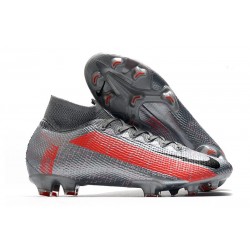 Botas de Fútbol Nike Mercurial Superfly VII Elite FG Gris Negro Carmesí