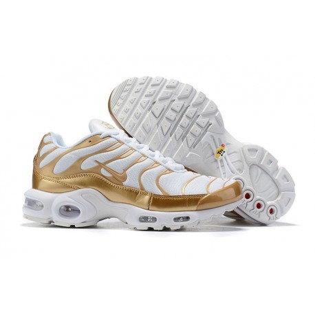 Zapatillas Nike Air Max Plus QS Hombre - Blanco Oro