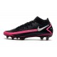 Bota Nike Phantom GT Elite Dynamic Fit FG Negro Plateado Explosión Rosa