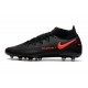 Botas de fútbol de hombre Phantom GT Elite DF AG-Pro Negro Rojo Chile Gris humo oscuro