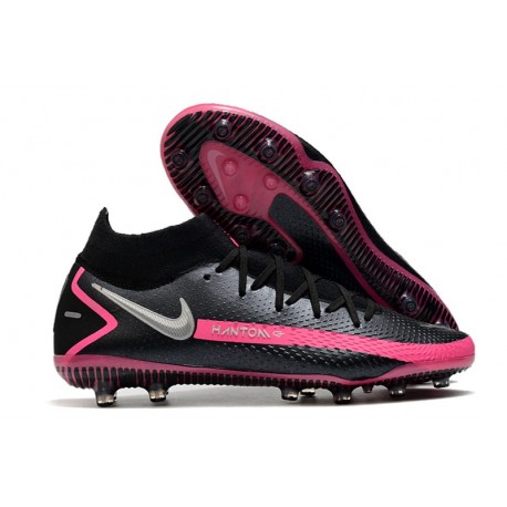 Botas de fútbol de hombre Phantom GT Elite DF AG-Pro Negro Plateado Explosión Rosa