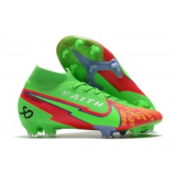 Nike 2021 Mercurial Superfly VII Elite DF FG Verde Rojo