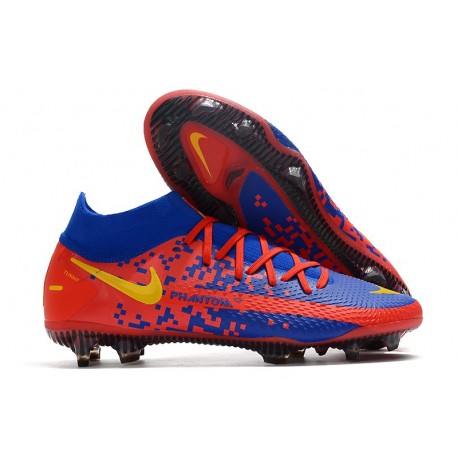 Nike Phantom GT Elite DF FG Fútbol Zapatillas - Azul Rojo Amarillo