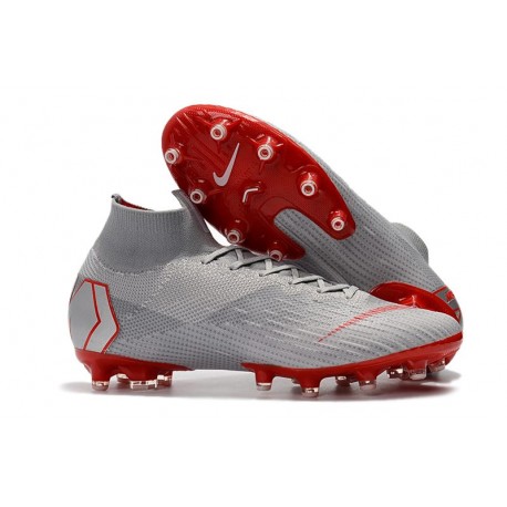 Zapatos de Fútbol Nike Mercurial Superfly 6 Elite AG Gris Rojo