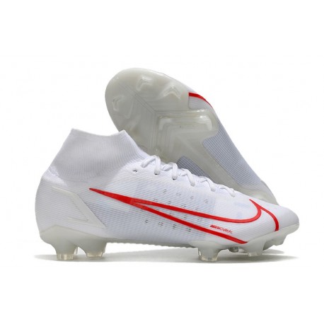 Nike Mercurial Superfly 8 Elite FG Bota Blanco Rojo