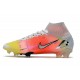 Nike Mercurial Superfly 8 Elite FG Bota Blanco Negro Metálico Plateado