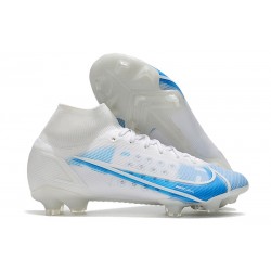 Nike Mercurial Superfly 8 Elite FG Bota Blanco Azul