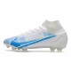 Nike Mercurial Superfly 8 Elite FG Bota Blanco Azul