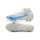 Nike Mercurial Superfly 8 Elite FG Bota Blanco Azul