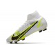 Nike Mercurial Superfly 8 Elite FG Blanco Negro Metálico Plateado