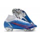 Zapatillas Nike Mercurial Superfly VIII Elite DF FG Azul Blanco Rojo