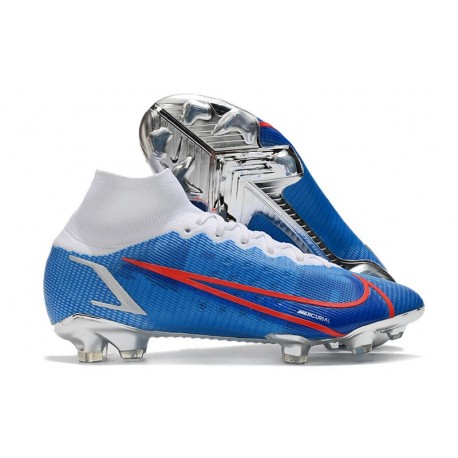 Zapatillas Nike Mercurial Superfly VIII Elite DF FG Azul Blanco Rojo