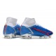 Zapatillas Nike Mercurial Superfly VIII Elite DF FG Azul Blanco Rojo