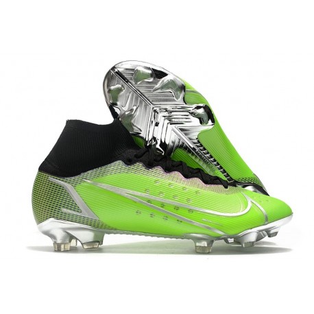 Zapatillas Nike Mercurial Superfly VIII Elite DF FG Verde Plata Negro