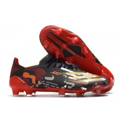 Bota de futbol adidas X Ghosted.1 FG Negro Rojo Oro