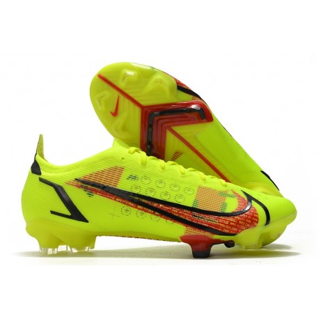 Zapatillas Nike Mercurial Vapor 14 Elite FG Volt Carmesí Negro