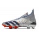 Zapatos adidas Predator Freak+ FG Plateado Metálico Negro Escarlata