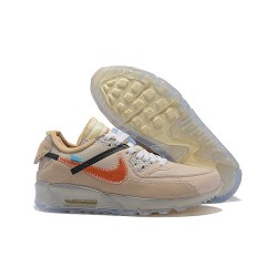 Zapatillas Off-white X Nike Air Max 90 Hombres Desert Ore Beige Naranja