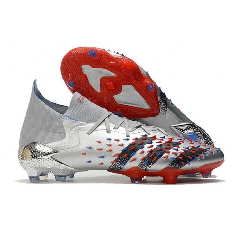 adidas Predator Freak.1 FG Argento Metallico Nero Core Scarlatto