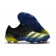 Botas fútbol Predator Freak.1 Low FG Azul Negro Blanco Amarillo Solar