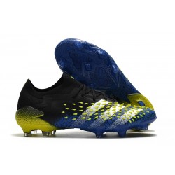 Botas fútbol Predator Freak.1 Low FG Azul Negro Blanco Amarillo Solar