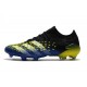 Botas fútbol Predator Freak.1 Low FG Azul Negro Blanco Amarillo Solar