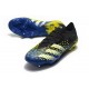 Botas fútbol Predator Freak.1 Low FG Azul Negro Blanco Amarillo Solar