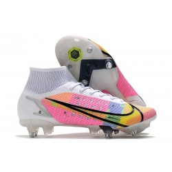 Nike Mercurial Superfly VIII Elite SG-PRO AC Blanco Platino Rosa