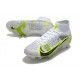 Nike Mercurial Superfly VIII Elite SG-PRO AC Blanco Negro Metálico Plateado